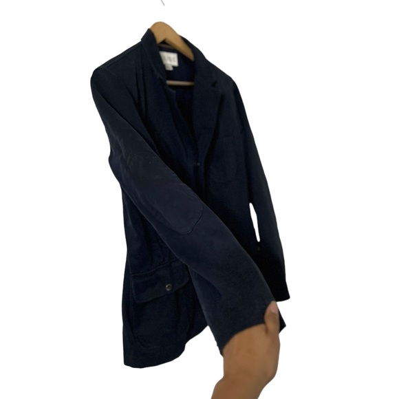 REISS Men’s Navy Blue Button Down Cotton Utility Jacket Coat - Picture 4 of 11